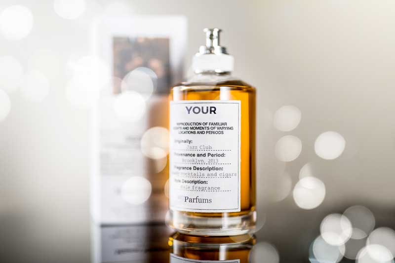 Flacon de parfum de peau sur mesure